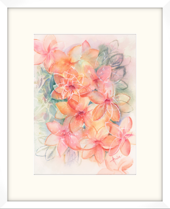 Abstract flowers in shades of peachy tones