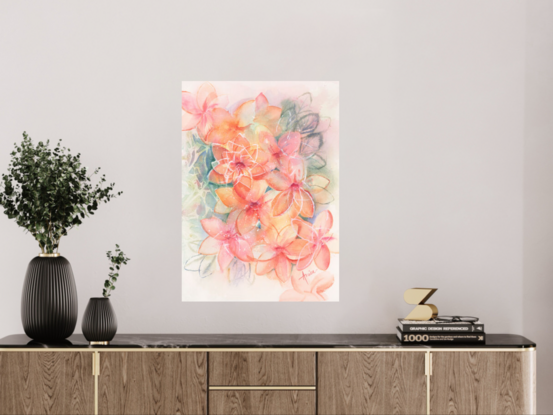 Abstract flowers in shades of peachy tones