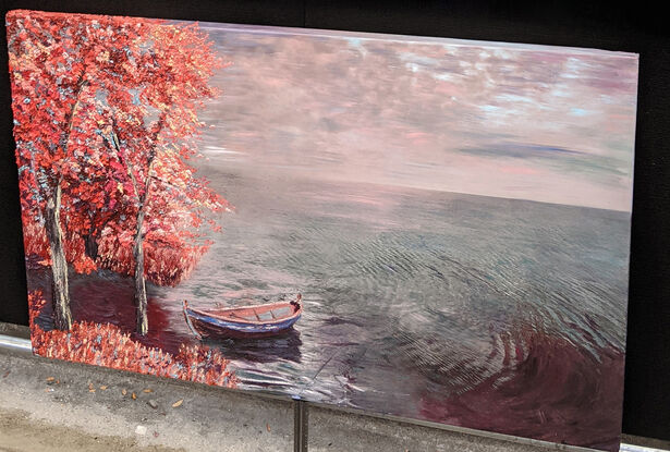 Lake, Trees, Red Leaves, Boat