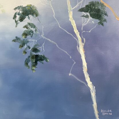 Illumination Towering Trees  by Meredith Howse is a large artwork inspired by the awe-inspiring beauty of a distant summer storm. Capturing the essence of nature, particularly the grandeur and majesty of towering trees.  

