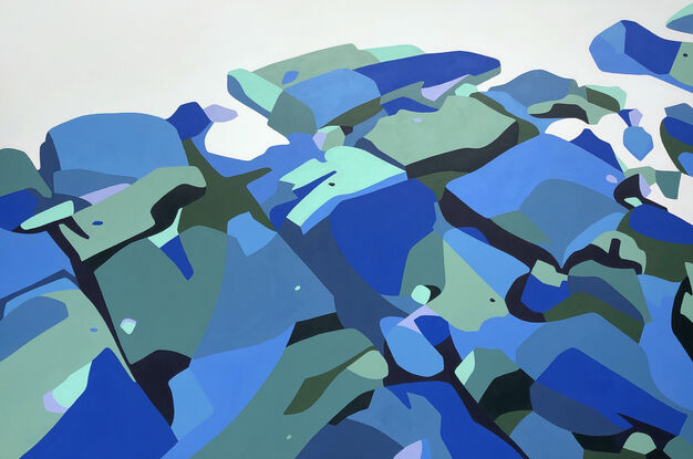 Abstract rocks in blues and greens