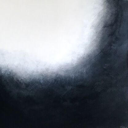 Black and white misty painting