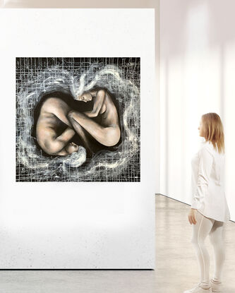 “When We Were One”, by Sydney intuitive artist Leni Kae,  is a visual voyage into our connected existence. Imagery of a masculine and feminine body float within a womb of thoughts and dreams - an expression of being birthed together. 