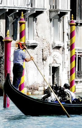 Inviting ancient alley in Venice, Italy