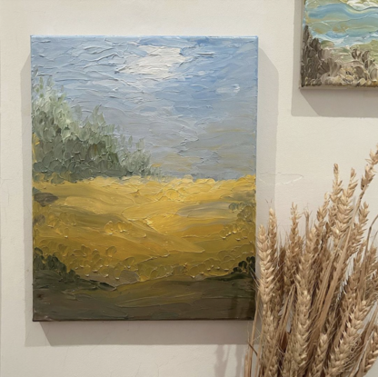 The artwork is inspired by the country landscape of Australia bathed in golden morning light. 