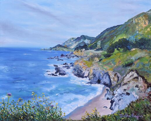 Landscape of the California coast line at Big Sur