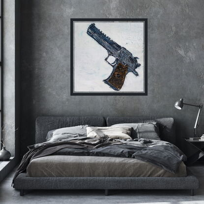 Gun on white background