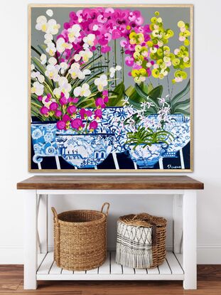 Still life orchids and chinoiserie 