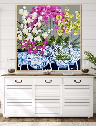 Still life orchids and chinoiserie 