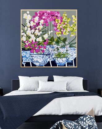 Still life orchids and chinoiserie 