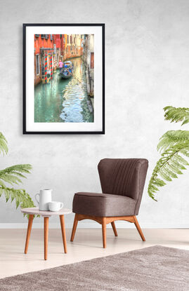 Gondola on canal in Venice, Italy