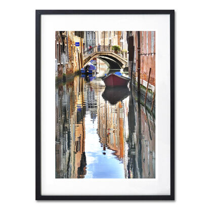 Gondolas on canal in Venice, Italy