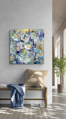 abstract, painting, ready to hang, canvas, expressionist original art,