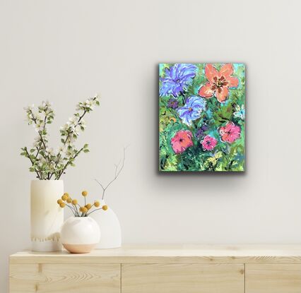 Abstract floral in bright colours