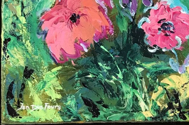 Abstract floral in bright colours