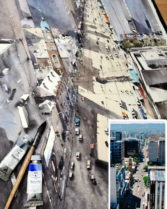 Adelaide City Aerial Streetscape