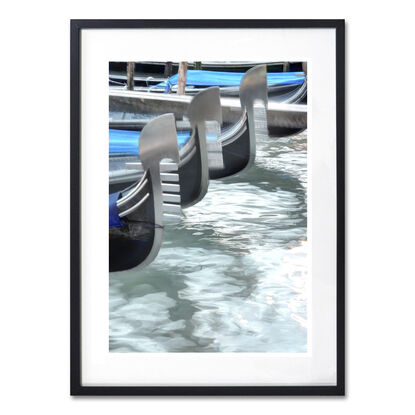 Three gondolas in Venice, Italy