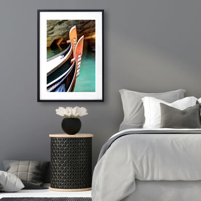 Two gondolas on canal in Venice, Italy