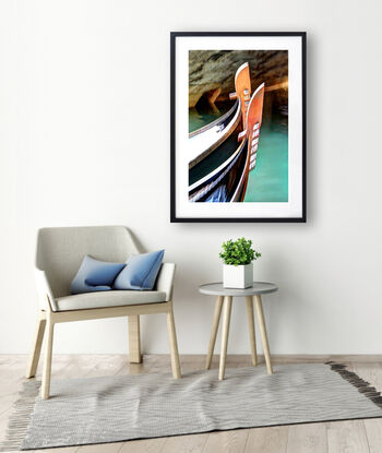 Two gondolas on canal in Venice, Italy