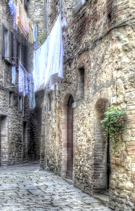 Inviting alleyway in country town, Italy