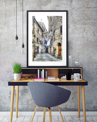 Inviting alleyway in country town, Italy