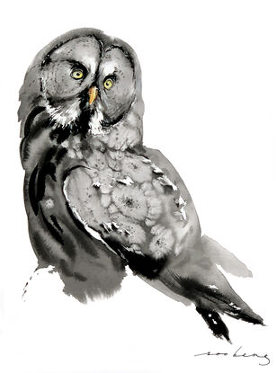 With wide and sparkling eyes, the owl radiates an insatable curiosity that knows no bounds.