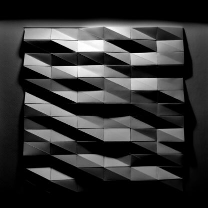 White abstract geometric paper wall art.