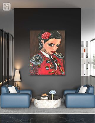 Spanish Female Bullfighter Artdeco 