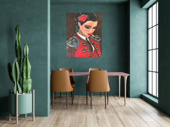 Spanish Female Bullfighter Artdeco 