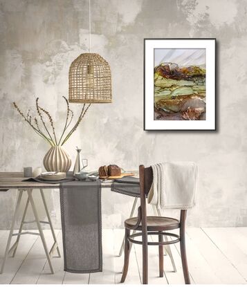 Small textured painting of the Outback. Rich earthy colours in abstract expressive style