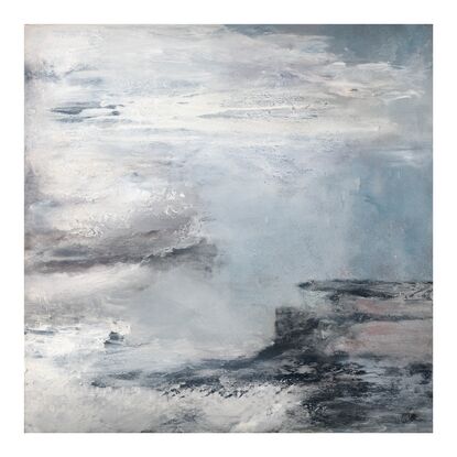 Pastel grey pink, blue greys, large 1mx1m, Calming colours,  Seascape