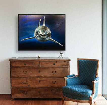 By far one of my favourite shark painting, 
small, bold, intense