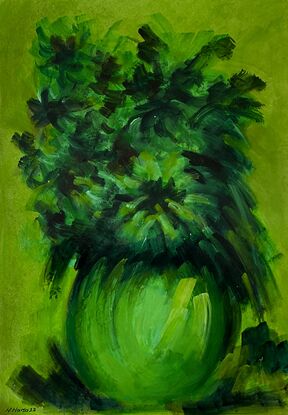 Flower, original oil painting, oil on paper