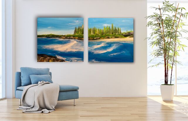 This work can be purchased as a pair photo image shows two works together‘a touch of water 1 and A touch of water 2
Be sure to read measurements as image is for inspiration only 