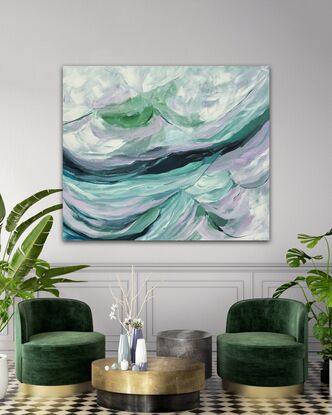 blue green abstract art