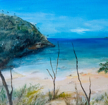 The most of my works are images taken from places I have visited. This is a beautiful quiet beach that I found along the coastline of New South Wales.