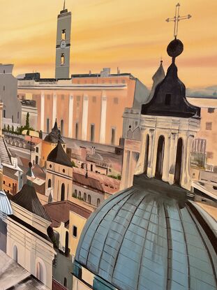 Rome Cityscape of rooftop 