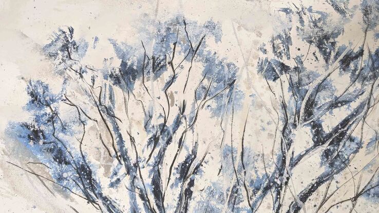 A large abstract landscape of the Victorian Alpine trees with snow, snowy landscape