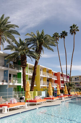 Pool umbrellas in Palm Springs