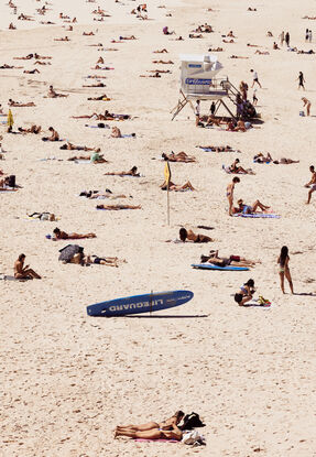 People tanning on the beach