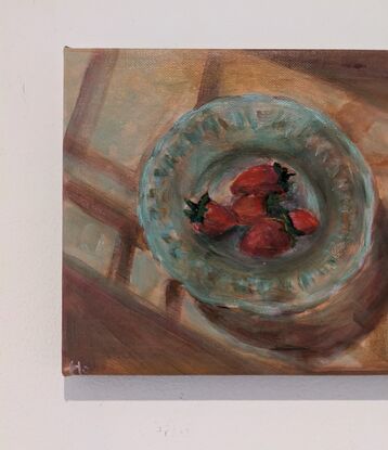 strawberries in glass bowl