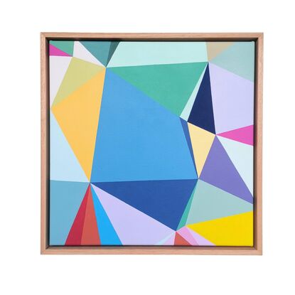 Colorful triangles forming a festive composition