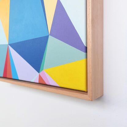 Colorful triangles forming a festive composition