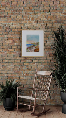 artwork image of a coastal boardwalk in the sunshine