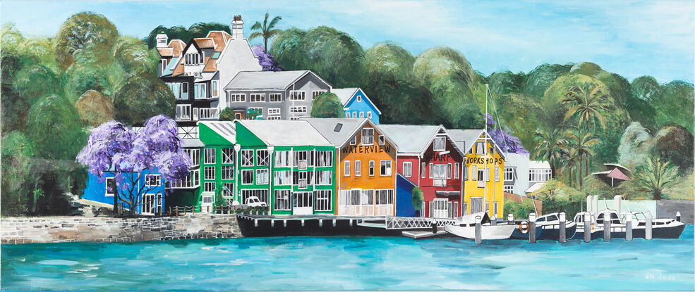 Colourful houses on waterfront