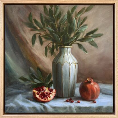 Still life with  Pomegranate and a vase 