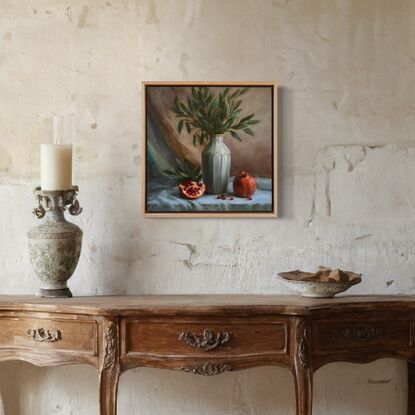 Still life with  Pomegranate and a vase 