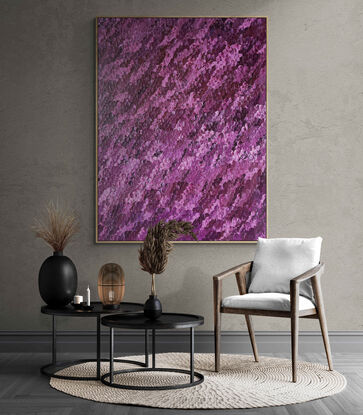 Purple textured  large abstract art