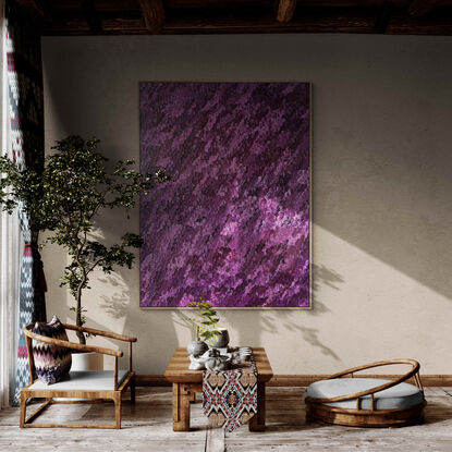 Purple textured  large abstract art