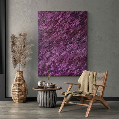 Purple textured  large abstract art